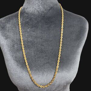 Vintage Monet Gold-Tone 30” Twisted Rope Chain Necklace Classic Timeless Signed